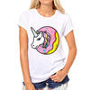 Image of Donut Unicorn Printed Short Sleeve O-neck Tees