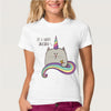 Image of I'm happy unicorn cat print T Shirt