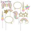 Image of 1set Rainbow Unicorn Photo Props On a Stick