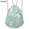 Image of Cute Cartoon Unicorn Print Drawstring Bag