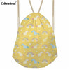 Image of Cute Cartoon Unicorn Print Drawstring Bag