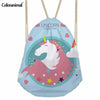 Image of Cute Cartoon Unicorn Print Drawstring Bag