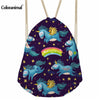 Image of Cute Cartoon Unicorn Print Drawstring Bag