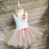Image of Fancy Rainbow Princess Pony Unicorn Dress With Headband