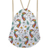 Image of Cute 3D Cartoon Rainbow Unicorn Printed Women Drawstring Bags