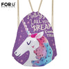 Image of Cartoon Unicorn Printing Cute Drawstring Bag