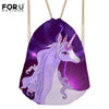 Image of Cartoon Unicorn Printing Cute Drawstring Bag