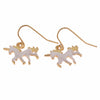 Image of white. Blue. Pink three color enamel ms unicorn earrings