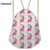 Image of Lovely Pink Unicorn Printing Women Drawstring Bag