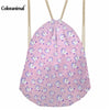 Image of Lovely Pink Unicorn Printing Women Drawstring Bag