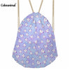 Image of Lovely Pink Unicorn Printing Women Drawstring Bag