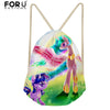 Image of Rainbow Unicorn School Girls Small Drawstring Bag