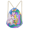 Image of Rainbow Unicorn School Girls Small Drawstring Bag