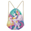 Image of Rainbow Unicorn School Girls Small Drawstring Bag