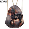Image of Fashion Cute Unicorn Pattern Drawstring Bag