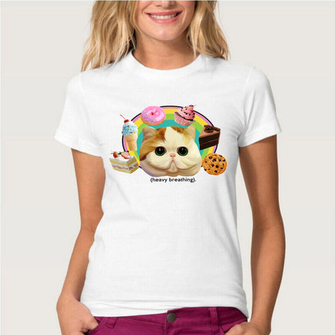 I'm happy unicorn cat print T Shirt