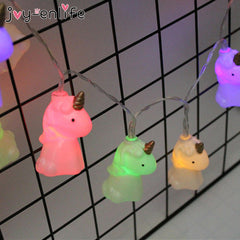 1set 2M Cute Unicorn Head LED String Night Light