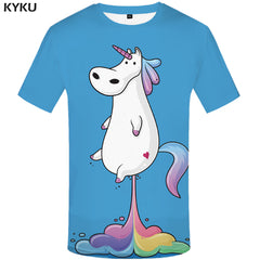Unicorn Shirt Rainbow Blue Horse Funny T-shirt