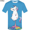 Image of Unicorn Shirt Rainbow Blue Horse Funny T-shirt
