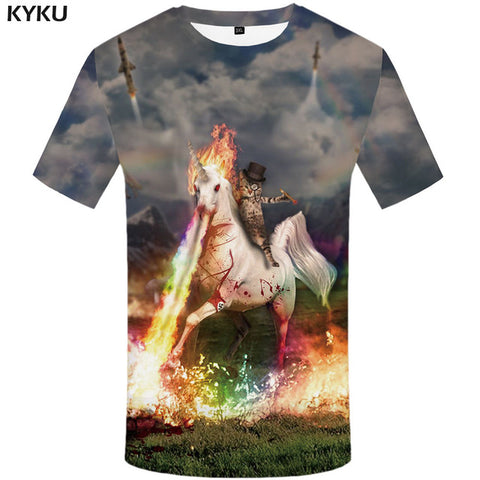 Unicorn Shirt Rainbow Blue Horse Funny T-shirt