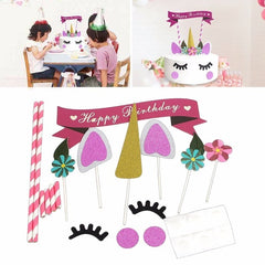 1set Handmade Pink Unicorn Party Cupcake