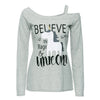 Image of Women Long Sleeve Unicorn Print T Shirt