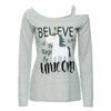 Image of Women Long Sleeve Unicorn Print T Shirt