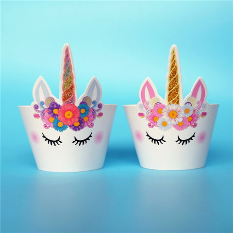 12pcs best quality cartoon Unicorn Horse cupcake