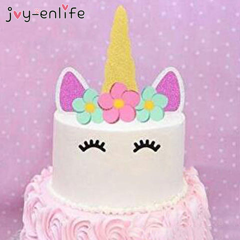 1set Rainbow Unicorn Cake Topper