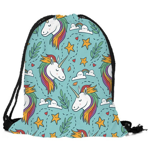 Unicorn Candy Drawstring Bag