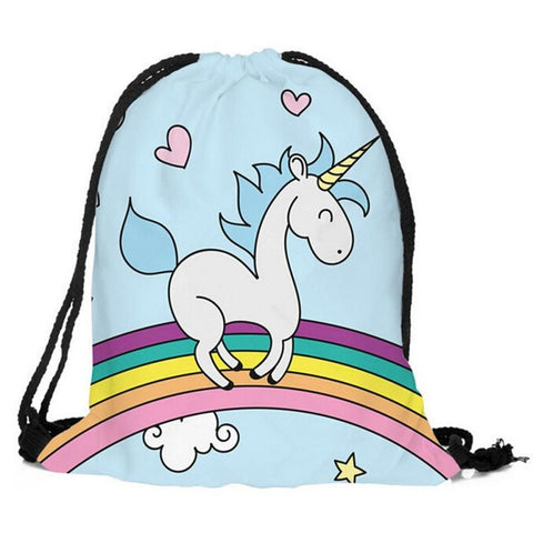 Unicorn Candy Drawstring Bag