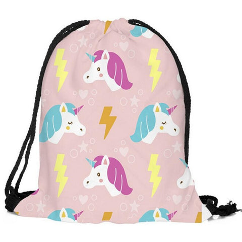 Unicorn Candy Drawstring Bag