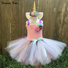 Image of Fancy Rainbow Princess Pony Unicorn Dress With Headband