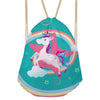 Image of Cute 3D Cartoon Rainbow Unicorn Printed Women Drawstring Bags