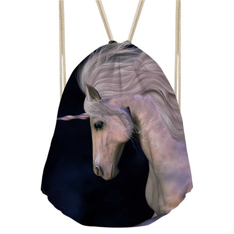 Unicorn Women Mochila Small Female Drawstring Bag