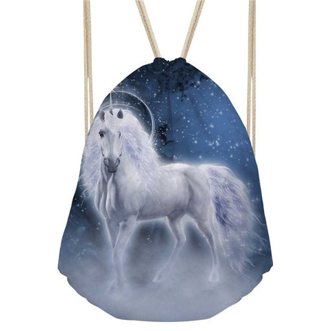 Unicorn Women Mochila Small Female Drawstring Bag