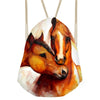 Image of Cute 3D Colorful Unicorn/Horse Head Printed Women Drawstrings Bag