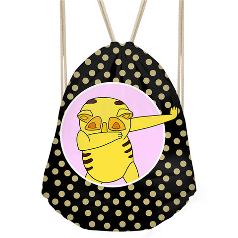 Women's Funny Unicorn /Pony/Panda/Pig Swag Drawstring Bag