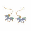 Image of white. Blue. Pink three color enamel ms unicorn earrings