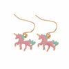 Image of white. Blue. Pink three color enamel ms unicorn earrings