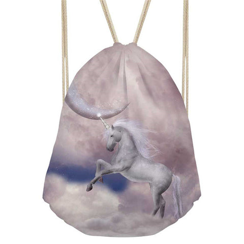 Fashion Cute Unicorn Pattern Drawstring Bag
